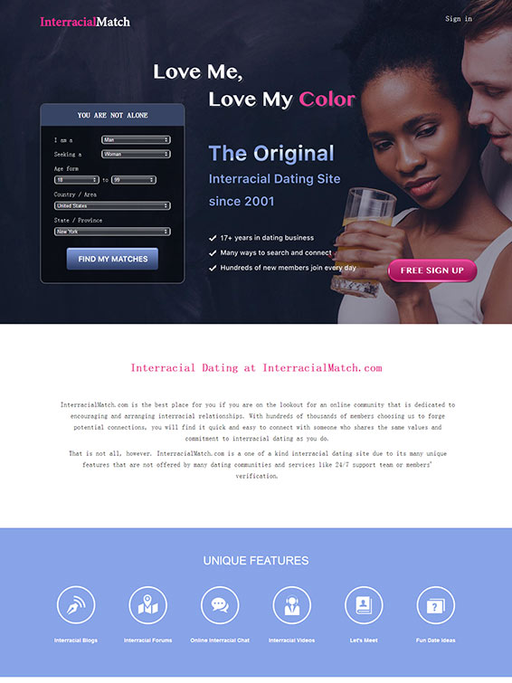 new home page of interracialmatch